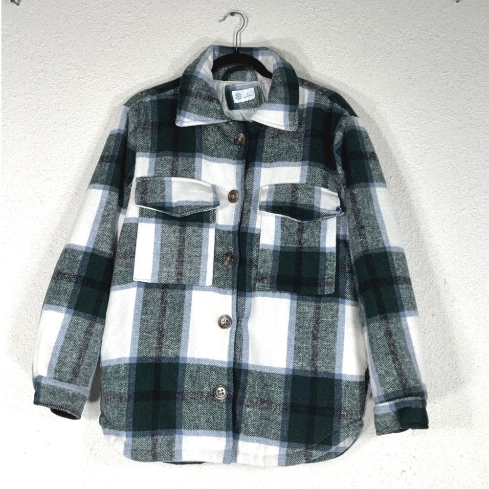 Hurley Green Plaid Shacket - S - Quilted Lining  Outdoor Casual Coastal